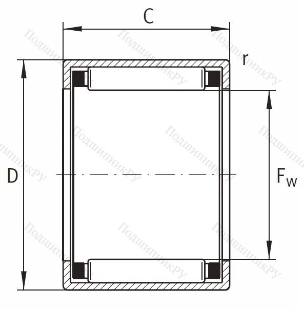Игольчатый подшипник HK 3026