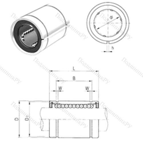 Подшипник шариковый линейный LM 12UUAJ от производителя  Samick