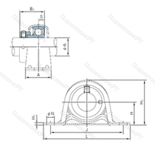 Подшипниковый узел шариковый радиальный UCFX 11