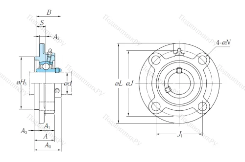 Подшипниковый узел UCFC 205 J в Чебоксарах Подшипниковый узел UCFC 205 J в Чебоксарах