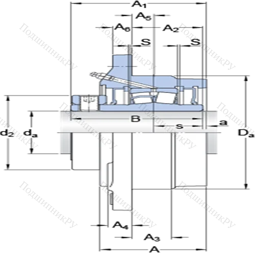Фланцевые роликоподшипниковые узлы (стопорное кольцо и втулка, для дюймовых валов) FYRP 2 11/16