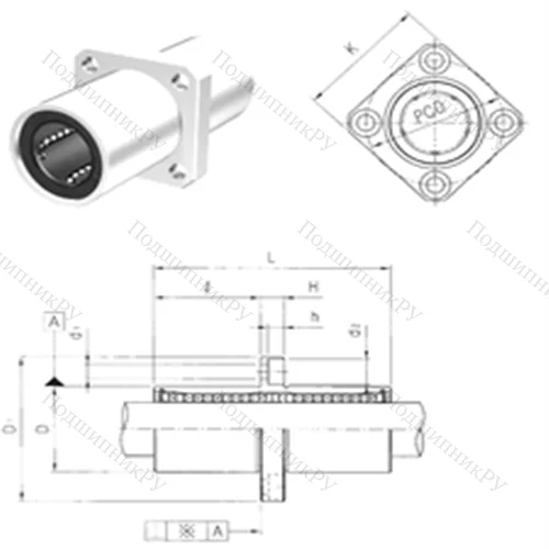 Подшипник шариковый линейный LMKM 12UU от производителя  Samick