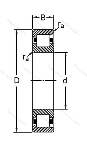 Цилиндрический роликовый подшипник 102208 (N 208 V) в Чебоксарах