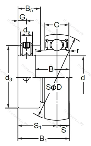 Корпусный подшипник SA 205 (AEL 205) D46S63P5XD в Чебоксарах