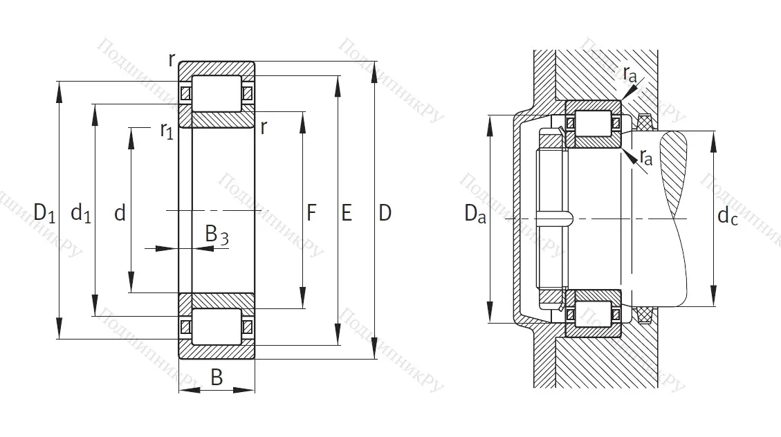 Роликовый цилиндрический подшипник NUP 2319 ETVP 2 XL от производителя  FAG