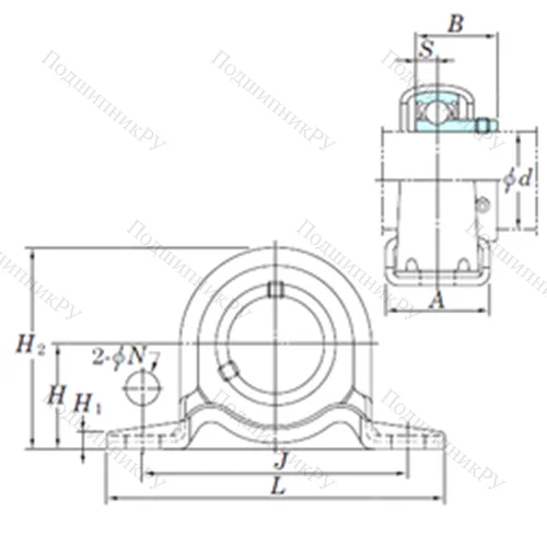 Подшипниковый узел шариковый радиальный SBPP 206-20 от производителя  KOYO Подшипниковый узел шариковый радиальный SBPP 206-20 от производителя  KOYO