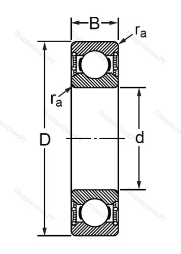 Шариковый однорядный подшипник 76-180303 (6303 2RSC 3) в Чебоксарах