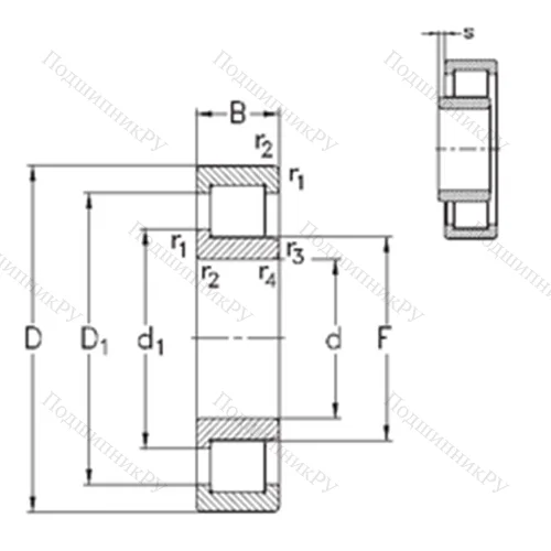 Подшипник роликовый радиальный NJ 330-E-MA 6