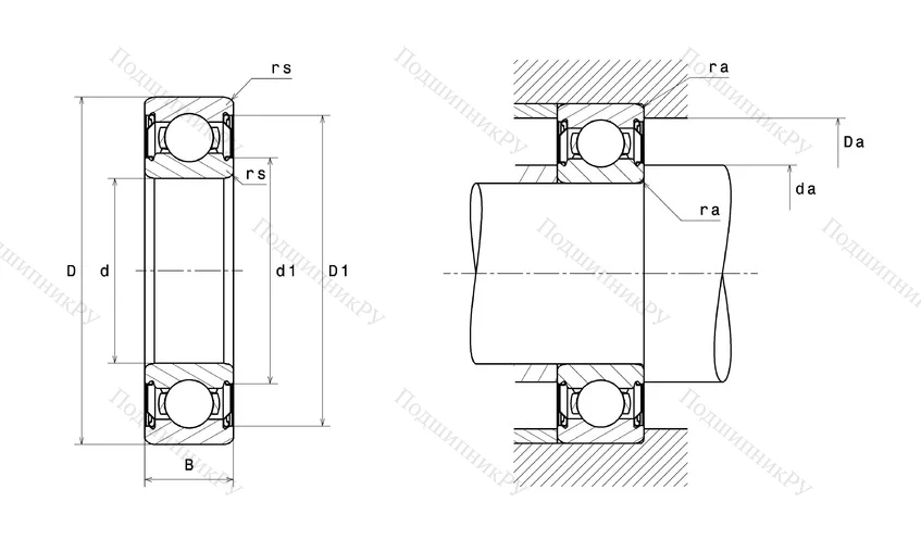 Высокотемпературный  подшипник 6307 HT 200ZZ