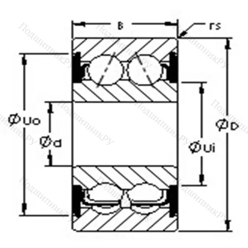 Подшипники шариковые радиально-упорные двухрядные 5316-2RS от производителя  AST