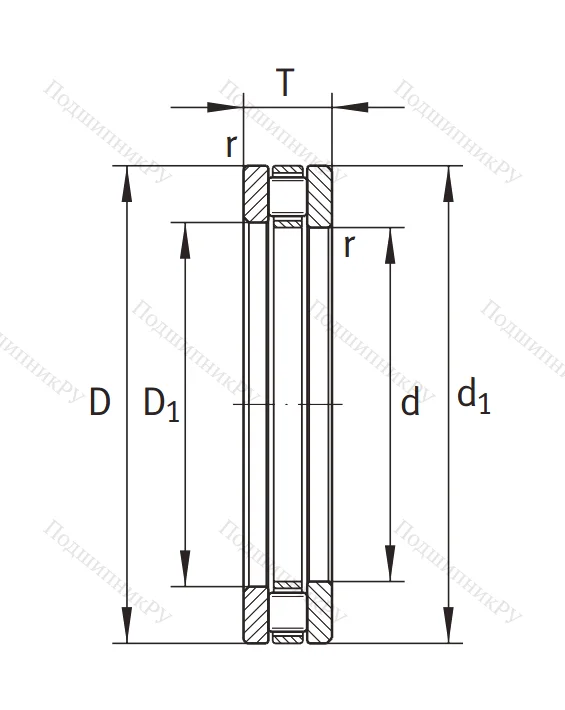 Упорный роликовый подшипник 81105 TV