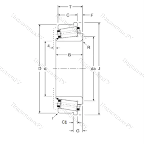 Подшипник роликовый радиально-упорный 80030/80068C от производителя  Gamet Подшипник роликовый радиально-упорный 80030/80068C от производителя  Gamet