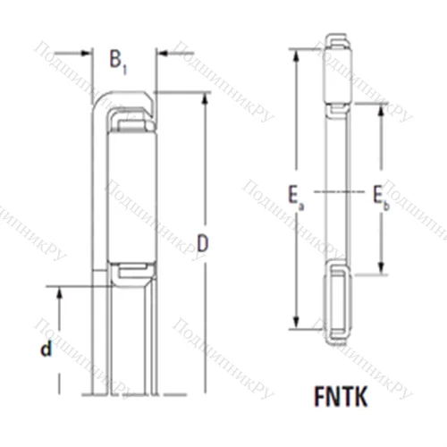 Подшипник игольчатый упорный FNTK-5580 от производителя  TIMKEN
