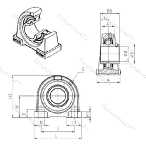 Подшипниковый узел шариковый радиальный UCPA 211 от производителя  SNR Подшипниковый узел шариковый радиальный UCPA 211 от производителя  SNR