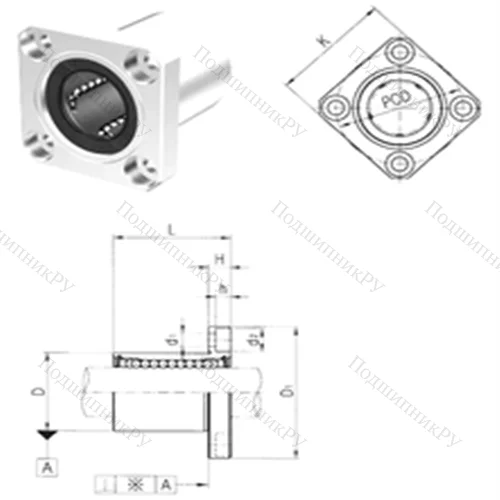 Подшипник шариковый линейный LMEK 12 от производителя  Samick