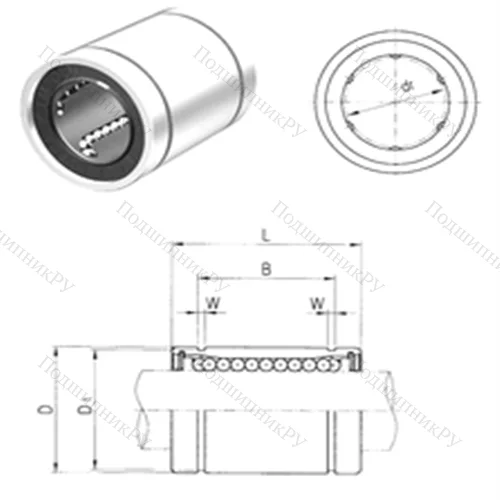 Подшипник шариковый линейный LME 12UU от производителя  Samick