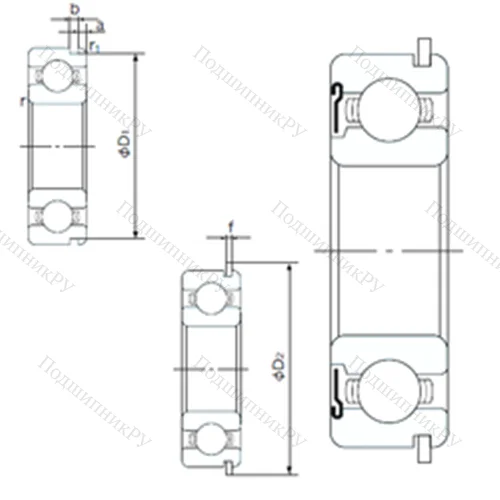 Подшипник шариковый радиальный 6319ZNR