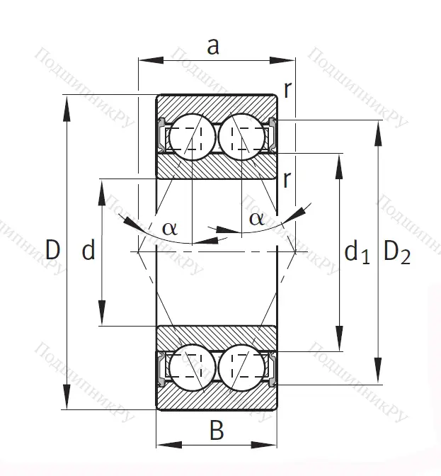 Двухрядный шариковый подшипник 30/5 B 2RSRTVH HLC