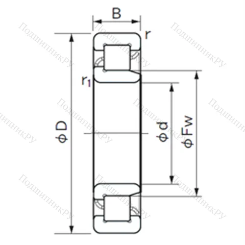 Подшипник роликовый радиальный NJ 2324 E