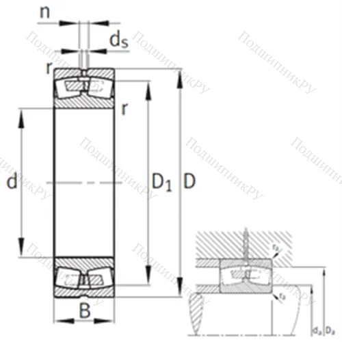 Подшипник роликовый радиальный самоцентрирующийся 24196-B-K 30-MB