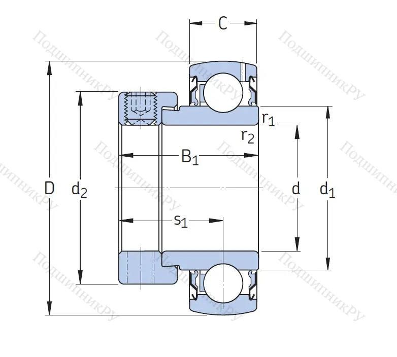 Корпусный подшипник YET 206-103
