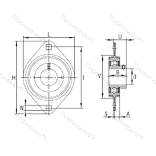 Подшипниковый узел шариковый радиальный RATY 25