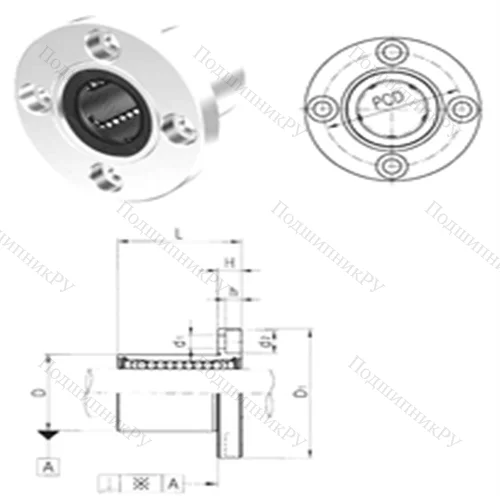 Подшипник шариковый линейный LMEF 60 от производителя  Samick