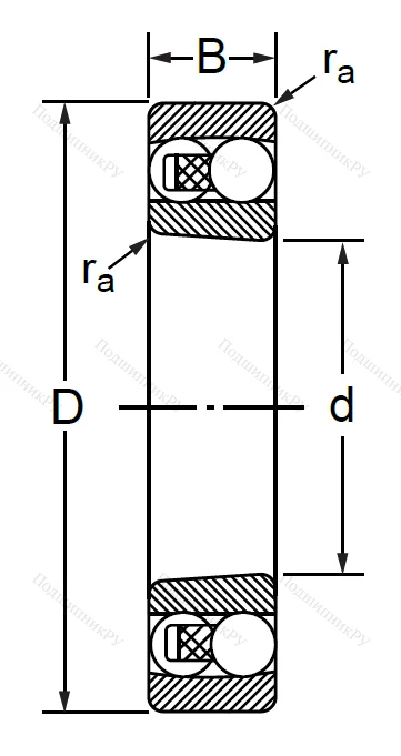 Двухрядный шариковый подшипник 1315 K