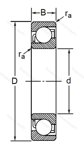 Радиально-упорный шариковый подшипник 7416 BM (66416 Л ГОСТ) в Чебоксарах