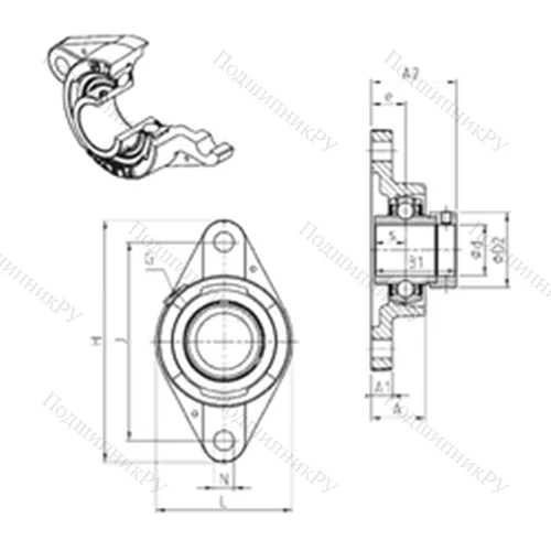 Подшипниковый узел шариковый радиальный EXFLE 201