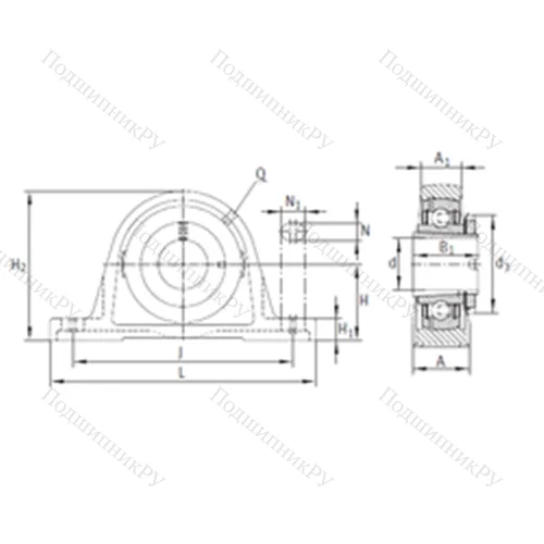 Подшипниковый узел шариковый радиальный RASEA 30-N