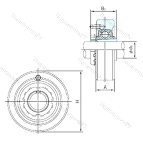 Подшипниковый узел шариковый радиальный UKC 316+H 2316