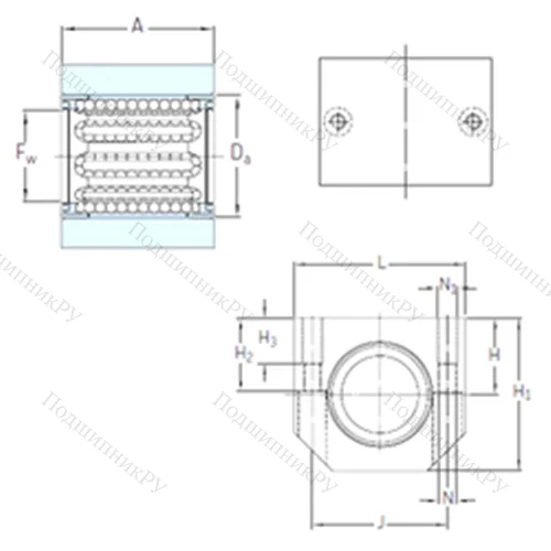 Подшипник шариковый линейный LUHR 30 от производителя  SKF