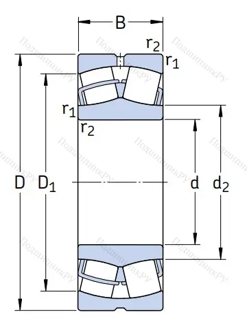 Сферический роликовый подшипник 53618 Н (22318 W 33) в Чебоксарах