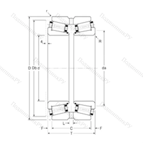 Подшипник роликовый радиально-упорный 200133X/200215G