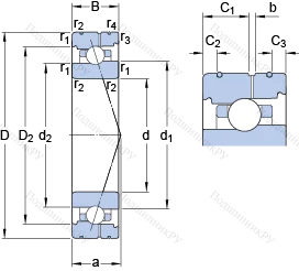 Подшипник 7008 CB/HCP 4AL