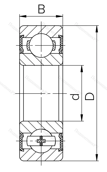 Миниатюрный шариковый подшипник 1000098 2RS  (619/8 2RS) в Чебоксарах