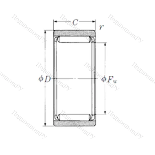 Подшипник игольчатый радиальный RNAF 102012 от производителя  NSK