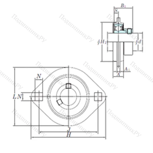 Подшипниковый узел шариковый радиальный SAPFL 206-18