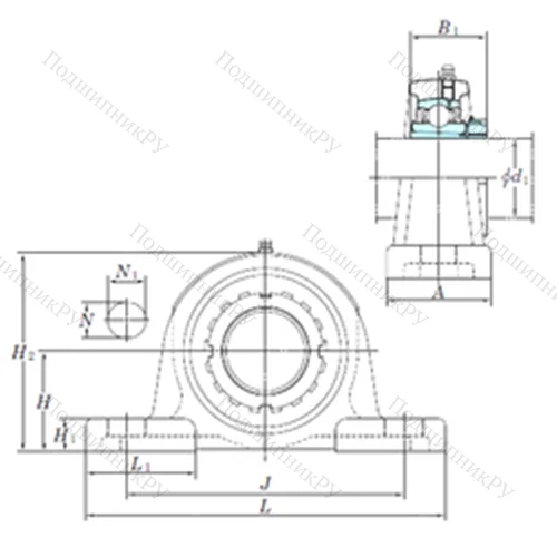 Подшипниковый узел шариковый радиальный UKP 217 от производителя  KOYO