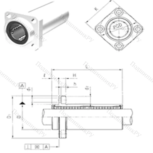 Подшипник шариковый линейный LMEKP 25LUU от производителя  Samick