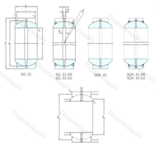 Подшипник скольжения сферический GEZ 100ES-2LS от производителя  SKF