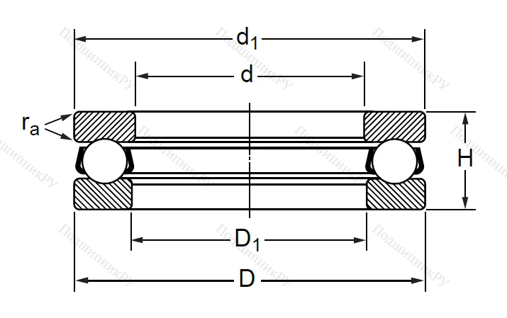 Упорный шариковый подшипник 8104 (51104) в Чебоксарах