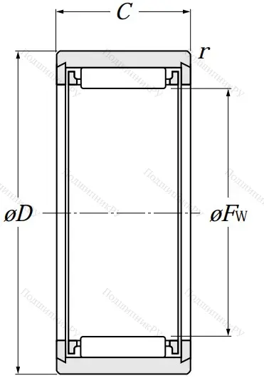 Игольчатый подшипник NK 10/16