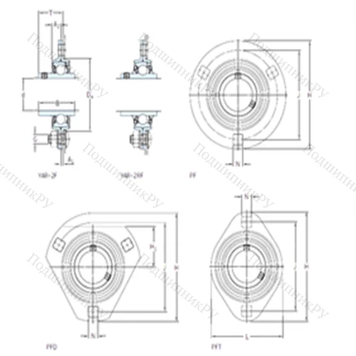 Подшипниковый узел шариковый радиальный PFT 17 TF