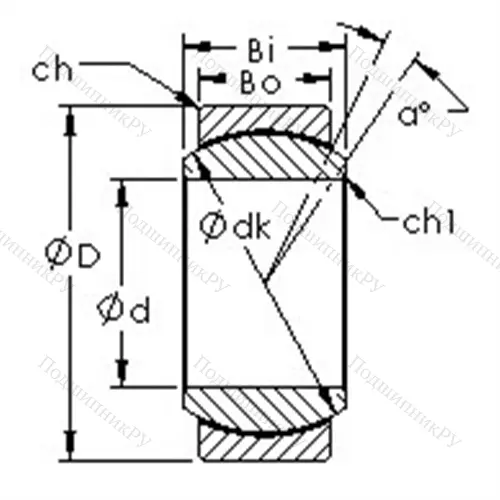 Подшипник скольжения сферический GEBJ 14C от производителя  AST