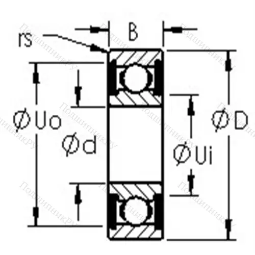 Подшипники шариковые радиальные однорядные 6319-2RS от производителя  AST