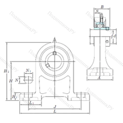 Подшипниковый узел шариковый радиальный UCPH 206-20 от производителя  KOYO Подшипниковый узел шариковый радиальный UCPH 206-20 от производителя  KOYO