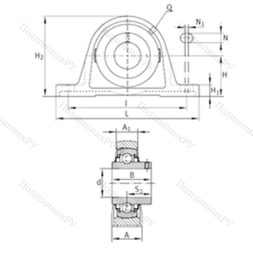 Подшипниковый узел шариковый радиальный RAKY 1
