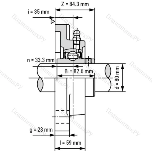 Подшипниковый узел SS-UCF 216 - Вал: 80 мм от производителя  LPZ